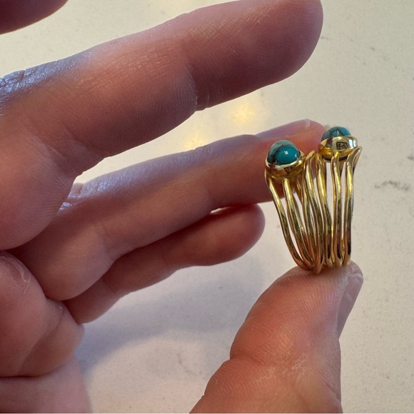 Ross Simons Turquoise and Gold Statement Ring - Picture 5 of 10